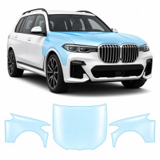 Антигравийная защитная бронепленка по лекалам для BMW X7 G07 2019-2022 - капот и передние крылья