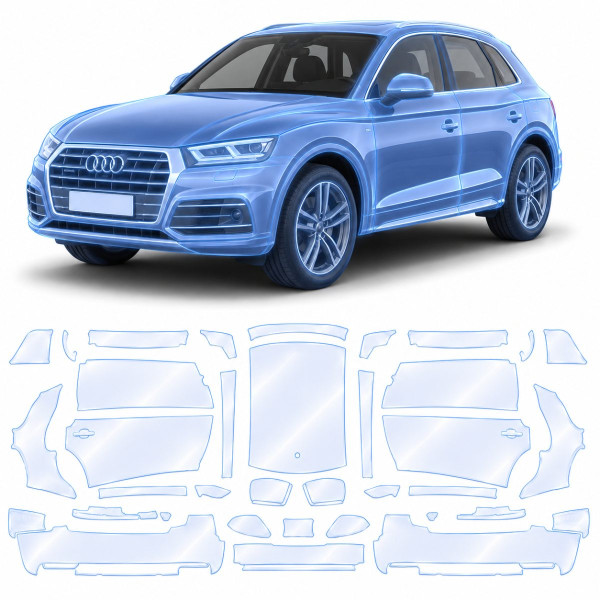 Антигравийная защитная бронепленка по лекалам для Audi Q5 FY 2017-2020 - полный кузов