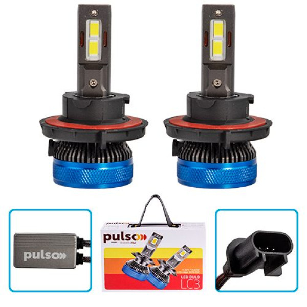 LED лампи для авто Pulso H13 LED-chips 3570 CSP 9-30V 2*65W 13000Lm 6000k