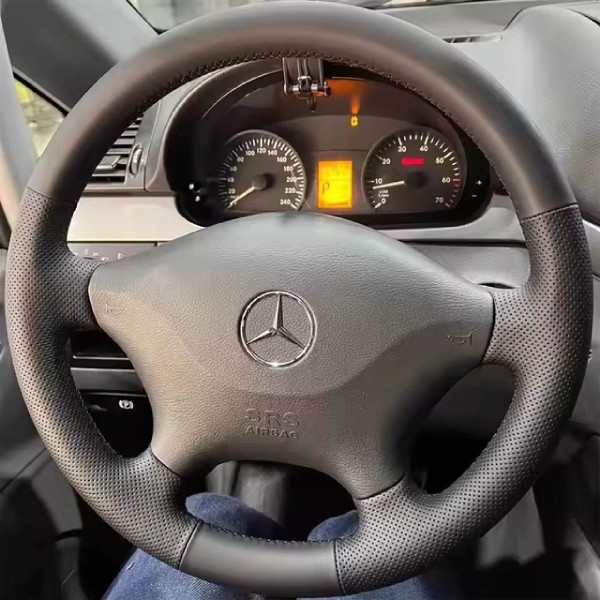 Чехол Оплетка Руля для Mercedes Sprinter / Vito VW Crafter 2006-2015 Кожа (Модельная Выкройка) №78