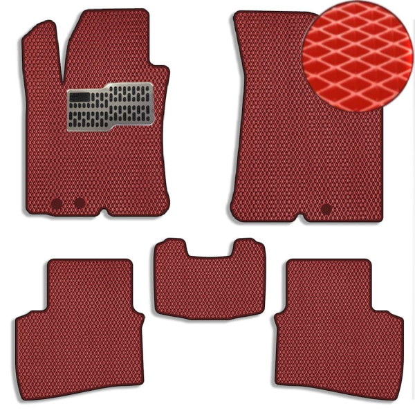 Коврики в салон EVA для Hyundai Elantra 4 2006-2011 с подпятником Красные 5 шт