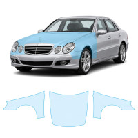 Антигравийная защитная бронепленка по лекалам для Mercedes-Benz E-Class W211 facelift 2006-2009 - капот и передние крылья