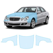 Антигравийная защитная бронепленка по лекалам для Mercedes-Benz E-Class W211 facelift 2006-2009 - капот и передние крылья