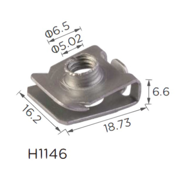 Скоба під гвинт L-19x16 D=6 Toyota (90179-06127, 9017906127, 16481) (H1146)