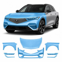 Антигравийная защитная бронепленка по лекалам для Acura ZDX EV 2024 - передняя часть авто (капот бампер фары крылья)