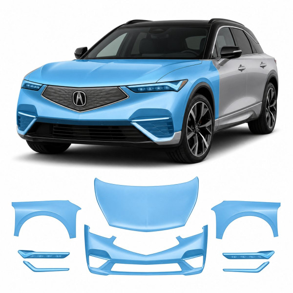 Антигравийная защитная бронепленка по лекалам для Acura ZDX EV 2024 - передняя часть авто (капот бампер фары крылья)