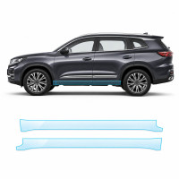 Антигравийная защитная бронепленка по лекалам для Chery Tiggo 8 I 2018-2020 - нижняя зона кузова пороги