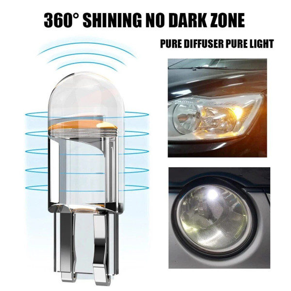 Автолампи світлодіодні LED 12V T10 0.5W (Скло Кругле) Червоний Світло 1 шт