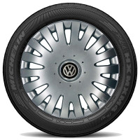 Ковпак колеса з емблемою Volkswagen SKS403 R16 сірий з логотипом на вибір 4 шт