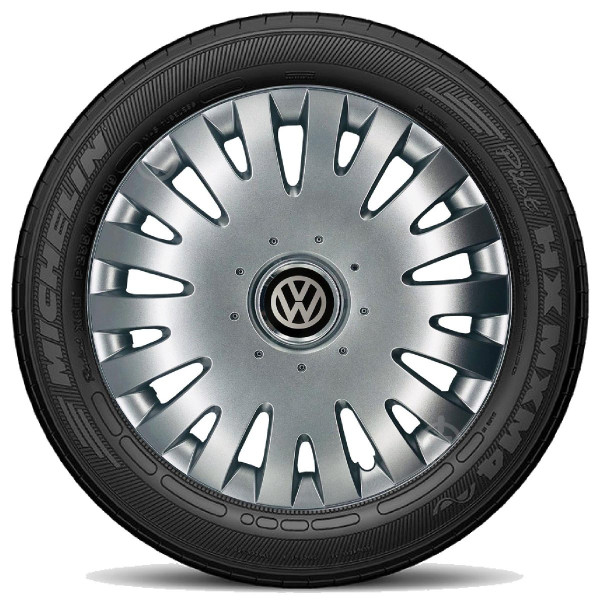 Ковпак колеса з емблемою Volkswagen SKS403 R16 сірий з логотипом на вибір 4 шт