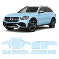Антигравийная защитная бронепленка по лекалам для Mercedes-Benz GLC X253 facelift 2019-2022 - полный кузов