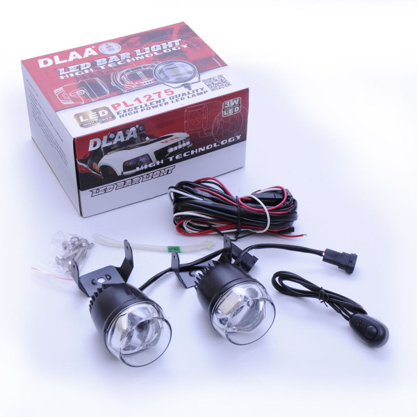 Противотуманные LED Фары круглые / Линзованные / кнопка вкл/викл / D70 мм / 12V / 9W / 6000K-ZES / 2 шт
