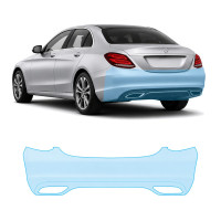 Антигравийная защитная бронепленка по лекалам для Mercedes-Benz C-Class W205 facelift 2018-2021 - задний бампер
