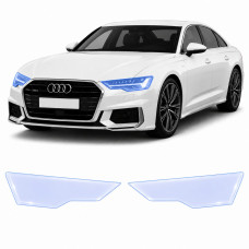 Антигравийная защитная бронепленка по лекалам для Audi A6 C8 2018-2022 - оптика (фары и ПТФ)