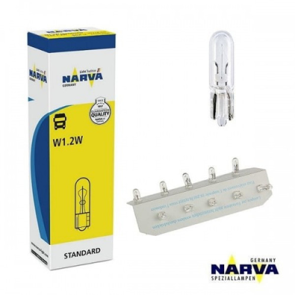 Автолампи безцокольні Narva W1.2W (Прилади) 10 шт (17037)