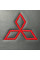 Подушка на підголівник з логотипом Mitsubishi Антара-Екошкіра Чорно-Червона 1 шт