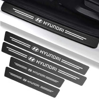 Захисна плівка накладка на пороги для Hyundai Чорний Карбон 4 шт
