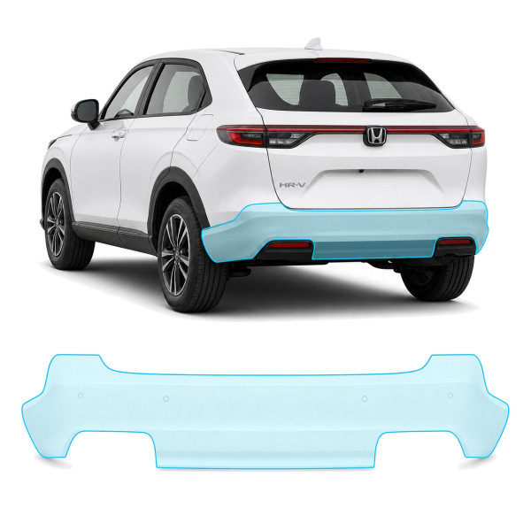 Антигравийная защитная бронепленка по лекалам для Honda HR-V III 2021- задний бампер
