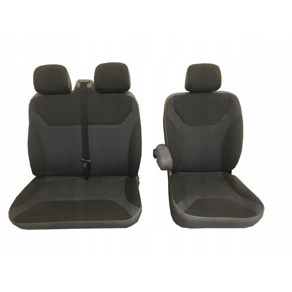 Модельні чохли 2+1 для Renault Traffic / Opel Vivaro / Nissan Primastar Чорно - сірі
