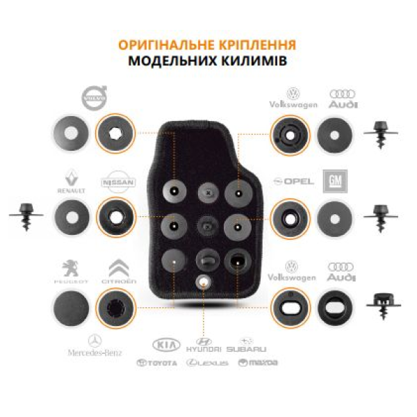 Ворсові автокилимки в салон для Lanos / Sens 1997- Текстильні Чорні