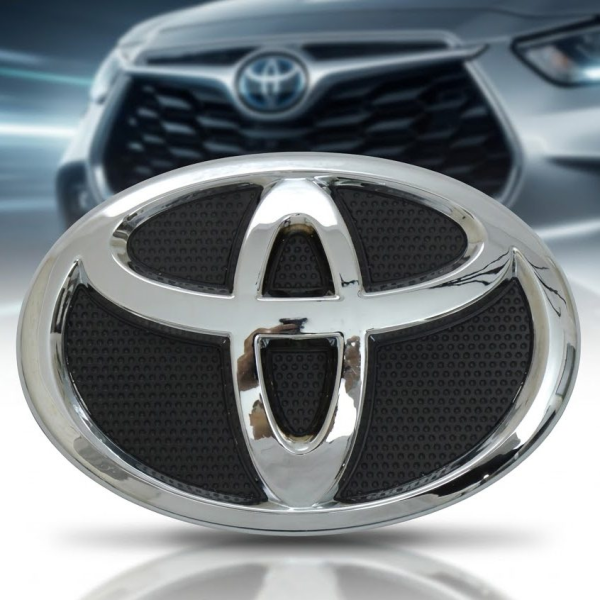 Emblem for Toyota Corolla 140 x 95 mm 6 fasteners plastic (OEM: 75312-02050, 75301-02040)