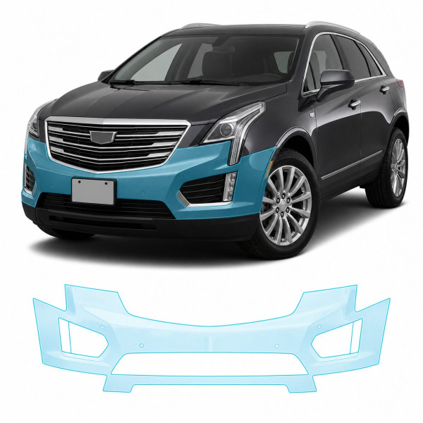 Антигравійна захисна бронеплівка за лекалами для Cadillac XT5 I 2016-2019 - передній бампер