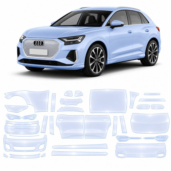 Антигравійна захисна бронеплівка за лекалами для Audi Q4 e-tron F4 2021- повний кузов