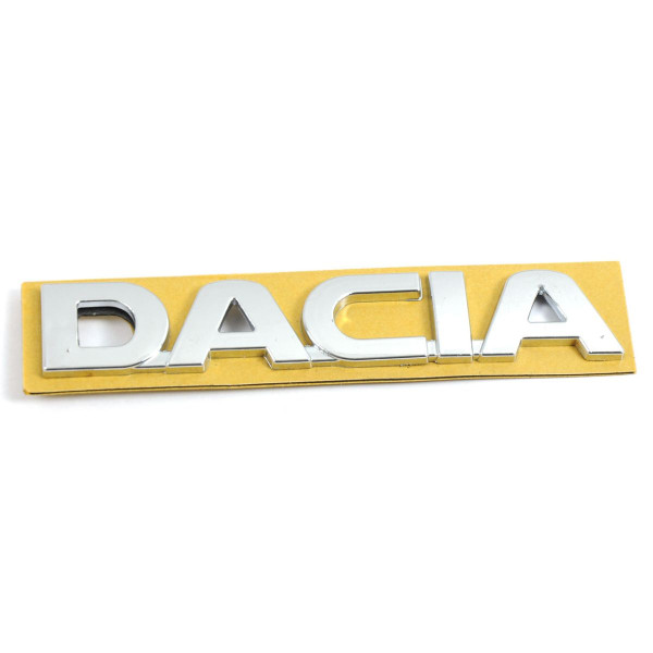 Эмблема надпись Dacia 151×26 мм хром скотч 3M OEM 8200907776 пластиковая