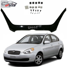 Дефлектор капоту мухобійка для Hyundai Accent Verna 2006-2009 Евро Крепление (Vip Tuning) HYD14