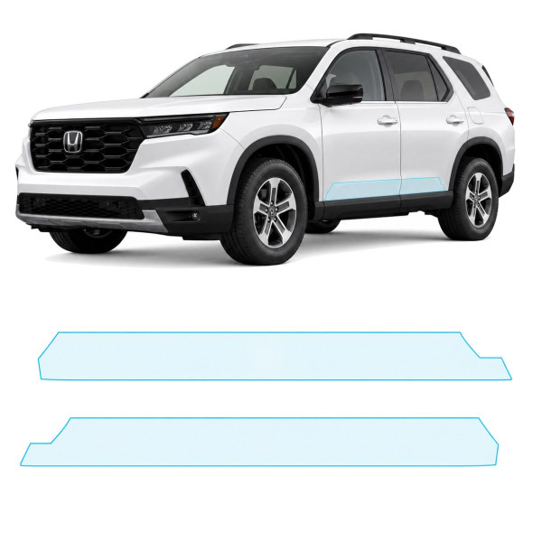 Антигравийная защитная бронепленка по лекалам для Honda Passport III facelift 2022- нижняя зона кузова пороги