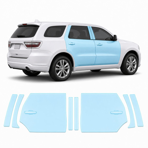 Антигравійна захисна бронеплівка за лекалами для Dodge Durango WD/WK2 2011-2020 - зони дверей і стійки вікон