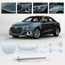Антигравійна захисна бронеплівка за лекалами для Audi A3 8Y 2020-2024 - передня частина авто (капот бампер крила))