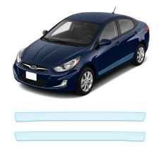 Антигравийная защитная бронепленка по лекалам для Hyundai Accent RB 2011-2017 - нижняя зона кузова пороги