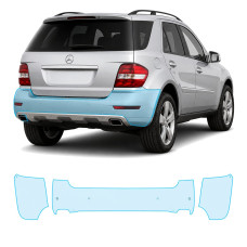 Антигравийная защитная бронепленка по лекалам для Mercedes-Benz M-Class W164 facelift 2008-2011 - задний бампер