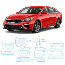 Антигравийная защитная бронепленка по лекалам для Kia Cerato/Forte BD 2018-2021 - полный кузов