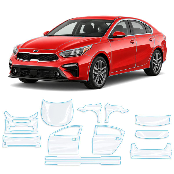 Антигравійна захисна бронеплівка за лекалами для Kia Cerato/Forte BD 2018-2021 - повний кузов