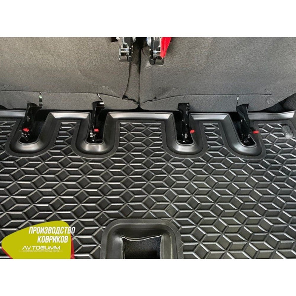 Автомобильный коврик в багажник Renault Lodgy 2019,5- раздел. 3-й ряд / Резиновый (Avto-Gumm)