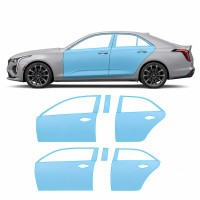 Антигравийная защитная бронепленка по лекалам для Cadillac CT4 I 2020-2025 - зоны дверей и стойки окон