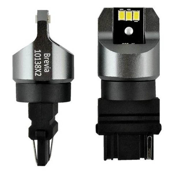 LED автолампа Brevia Power 12/24V P27W 6x3020SMD 330Lm 6000K CANbus W2,5x16d 2 шт (10138X2)