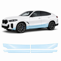 Антигравийная защитная бронепленка по лекалам для BMW X6 G06 facelift 2023- нижняя зона кузова пороги