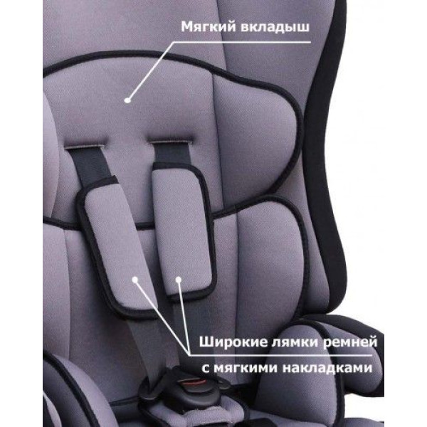 Дитяче автокрісло 1-12 Років, 9-36 Кг, Категорія 1/2/3 SIGER "Прайм" Сірий