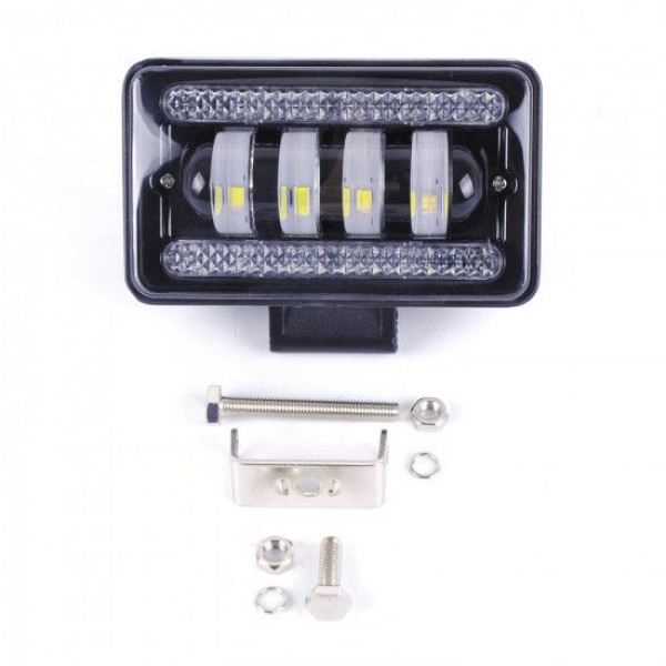 Світлодіодна додаткова LED фара Квадрат 150x90x65 mm / Лінза з ДХО / 60W / 15W * 4 / 10-30V 1 шт