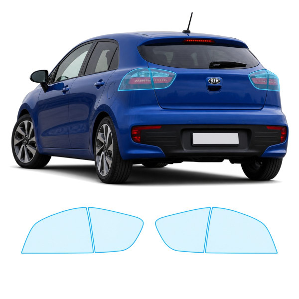 Антигравийная защитная бронепленка по лекалам для Kia Rio UB facelift 2015-2017 - задние фонари стопы