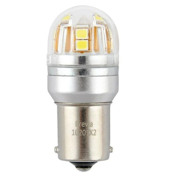 LED автолампа Brevia Spower 12/24V T25 P21W 15x2835SMD 330Lm 6000K CANbus BA15s 2 шт (10201X2)