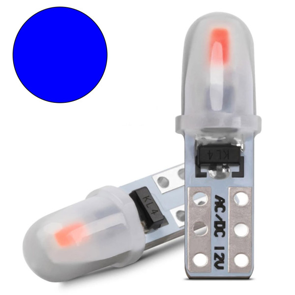 Світлодіод 12V Т5 SMD 2-3014 3D Скло 0,6W 40Lm Синє світло (№86)