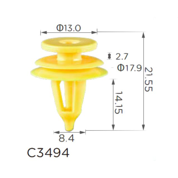 Клипса крепления обшивки дверей Jeep Chrysler Dodge Plymouth Kia 6502907 6504452 (C3494)