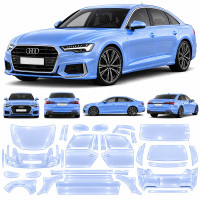 Антигравийная защитная бронепленка по лекалам для Audi A6 C8 2018-2022 - полный кузов