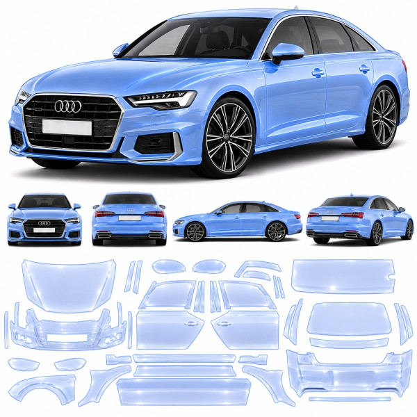Антигравійна захисна бронеплівка за лекалами для Audi A6 C8 2018-2022 - повний кузов