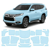 Антигравийная защитная бронепленка по лекалам для Mitsubishi Pajero Sport II 2015-2019 - полный кузов
