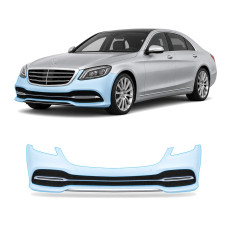Антигравийная защитная бронепленка по лекалам для Mercedes-Benz S-Class W222 facelift 2017-2020 - передний бампер